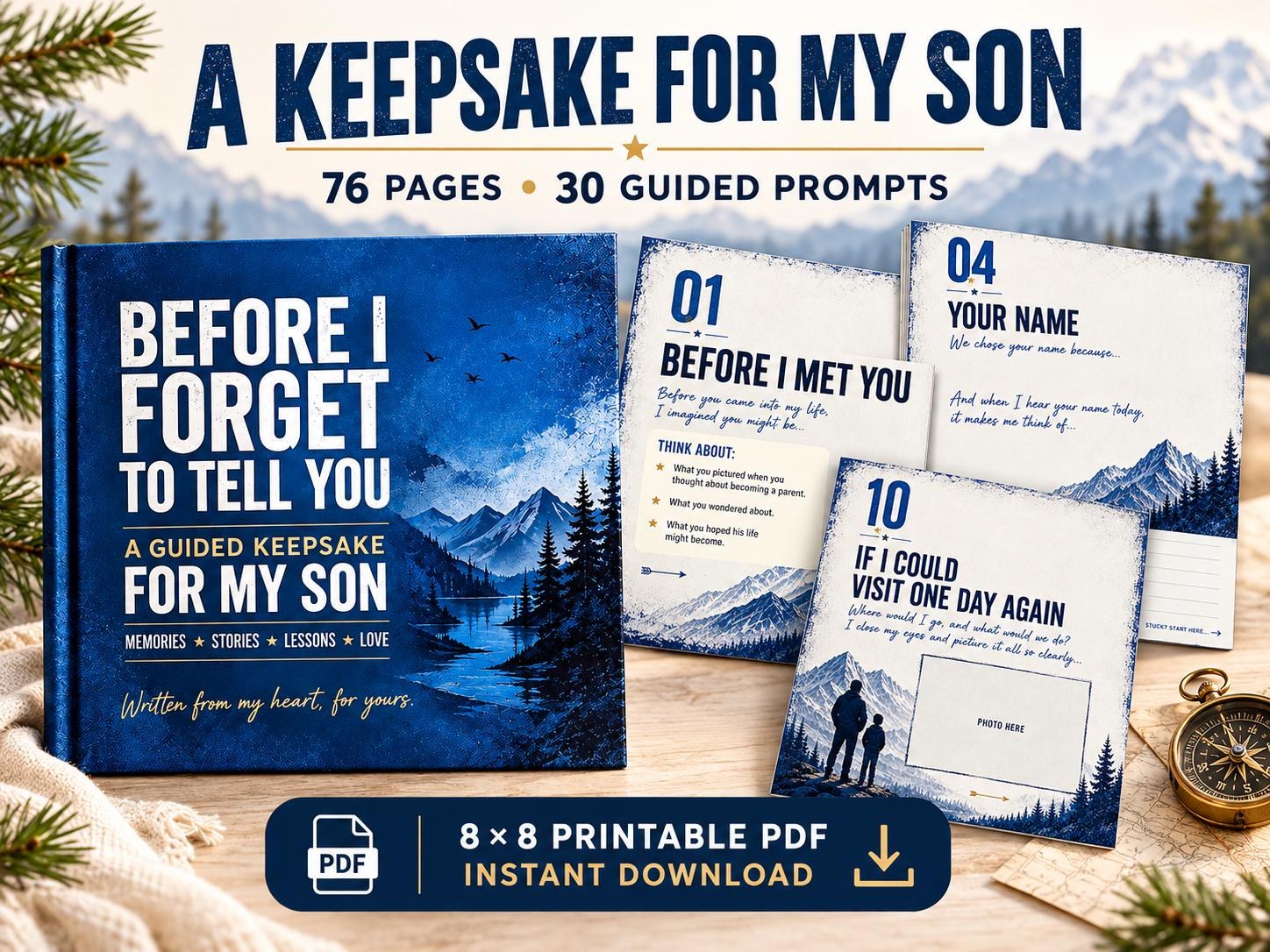 Guided Memory Journal for Son: Heartfelt Prompts, Keepsake