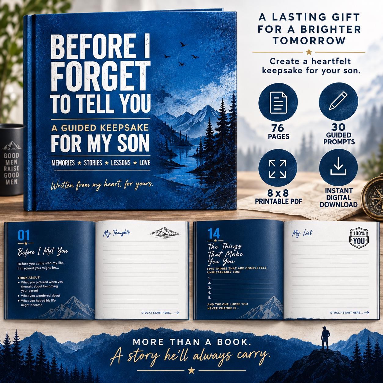 Guided Memory Journal for Son: Heartfelt Prompts, Keepsake preview 2