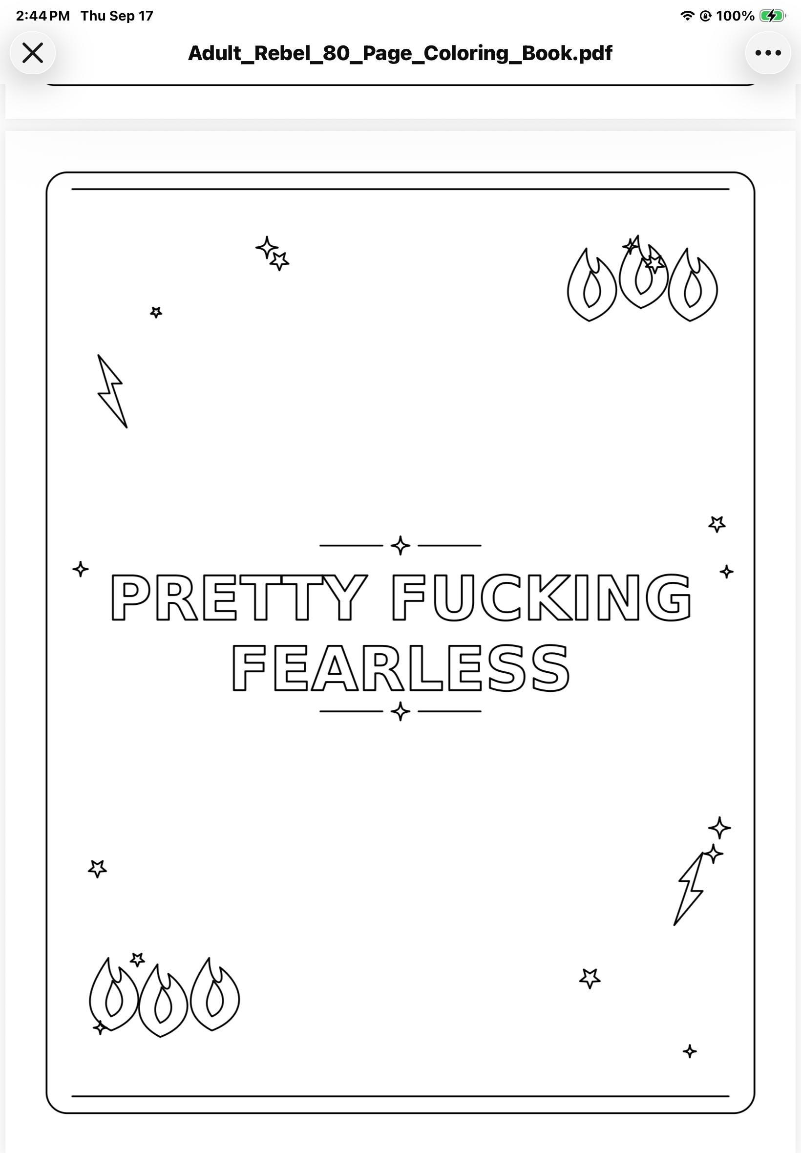 30 Bold Swear Word Coloring Pages with Mandalas, Skulls, F preview 5