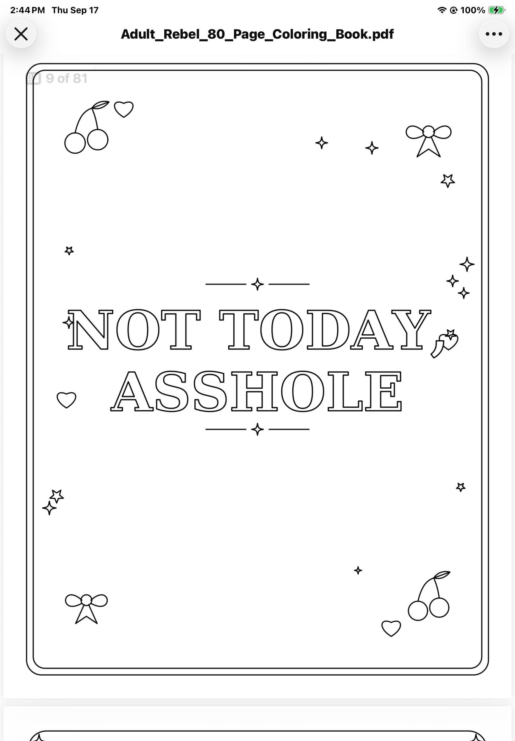 30 Bold Swear Word Coloring Pages with Mandalas, Skulls, F preview 6