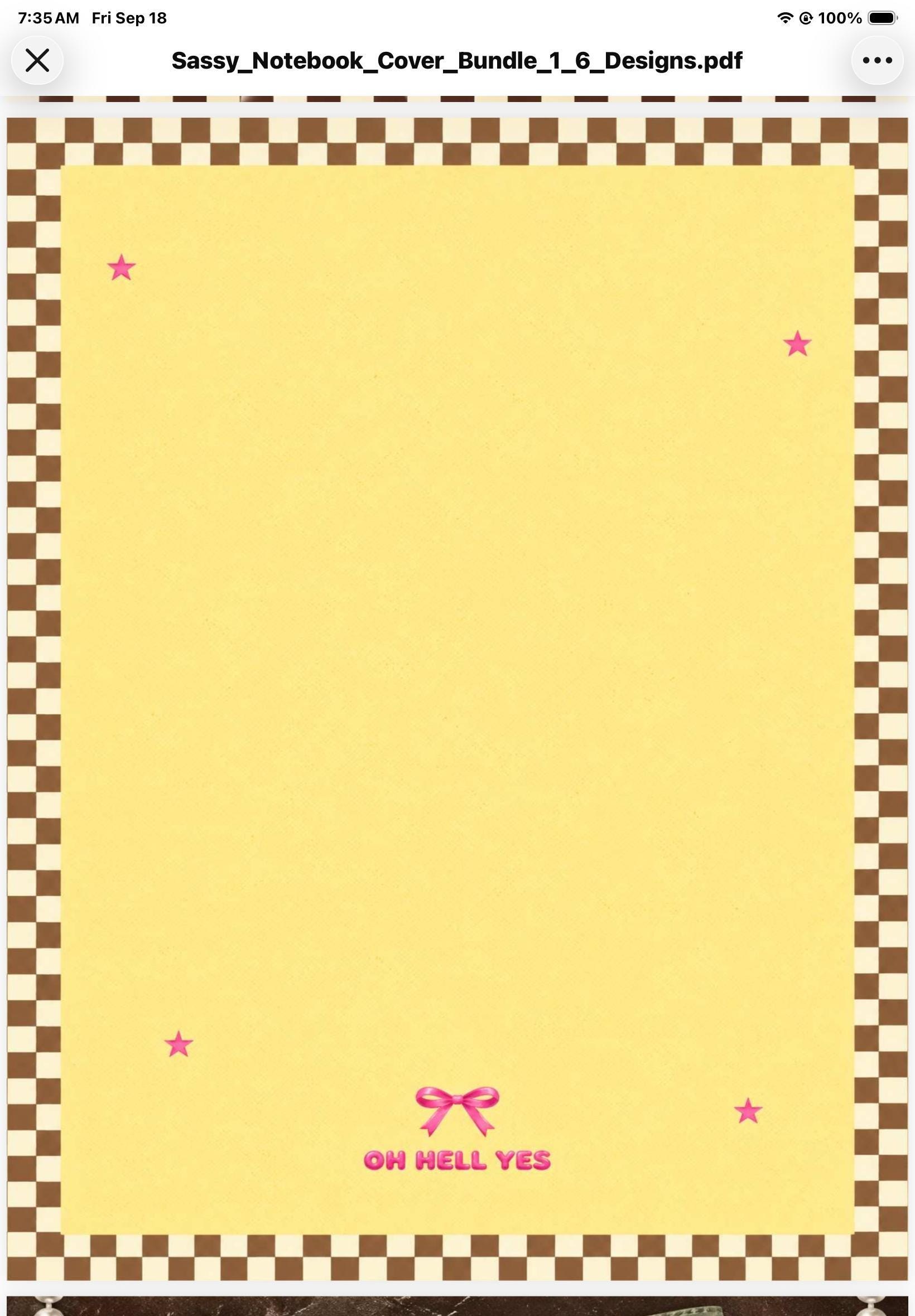 Bold Printable Notebook Covers Bundle: 6 Unique Designs preview 2