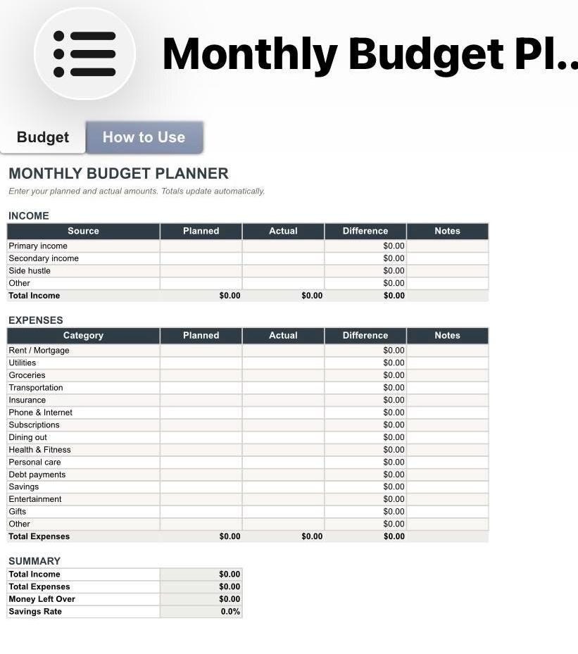 10 Editable Excel Templates for Budgeting, Business, Meal preview 10
