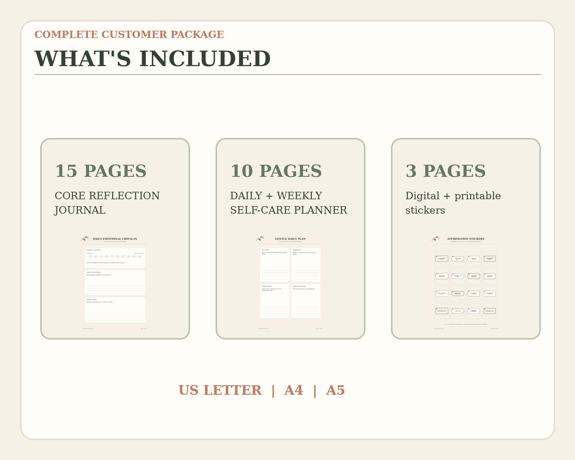 Editable Self-Care Planner Bundle with Reflection Journal, preview 10