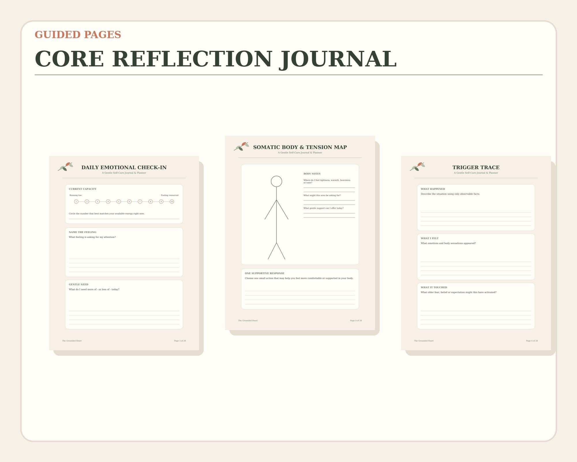 Editable Self-Care Planner Bundle with Reflection Journal, preview 11