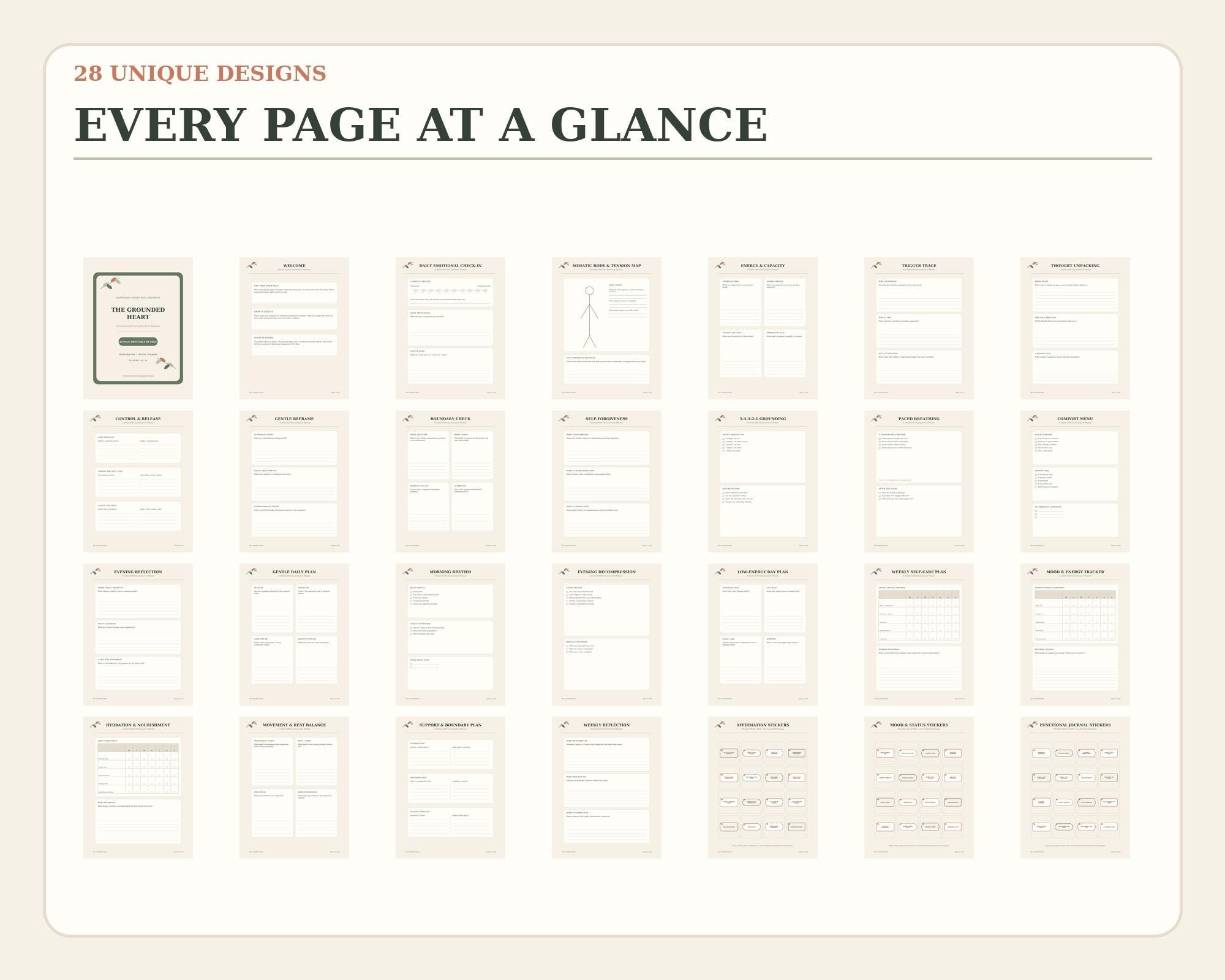 Editable Self-Care Planner Bundle with Reflection Journal, preview 4