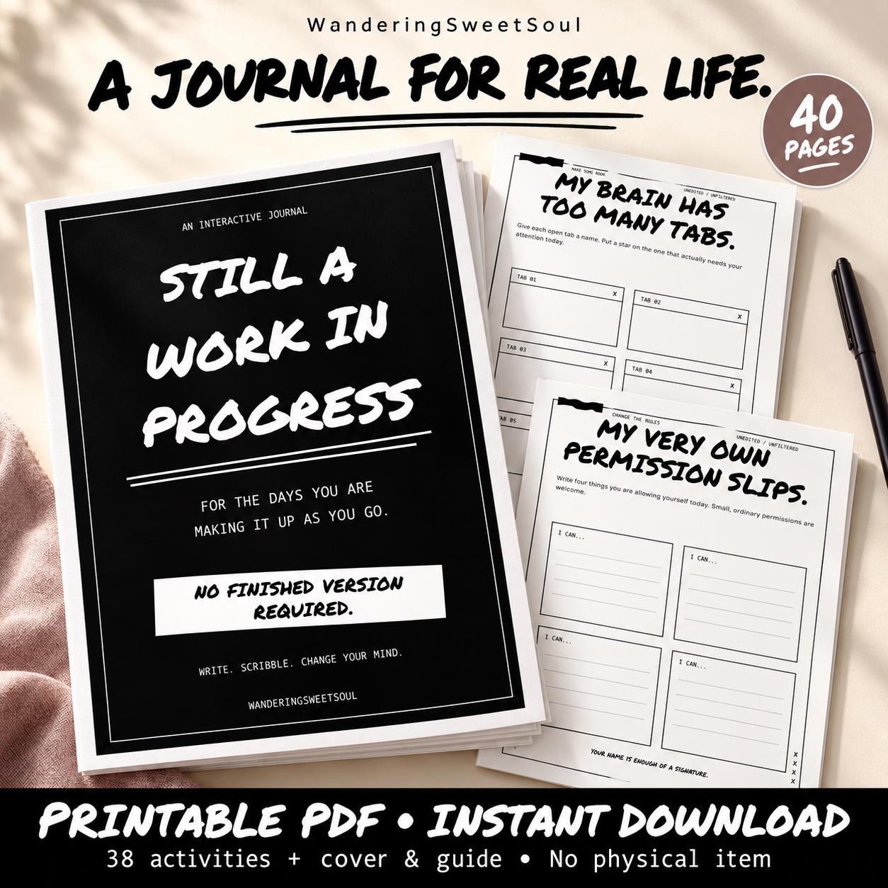 Printable Interactive Journal, Self Reflection & Creative  preview 1