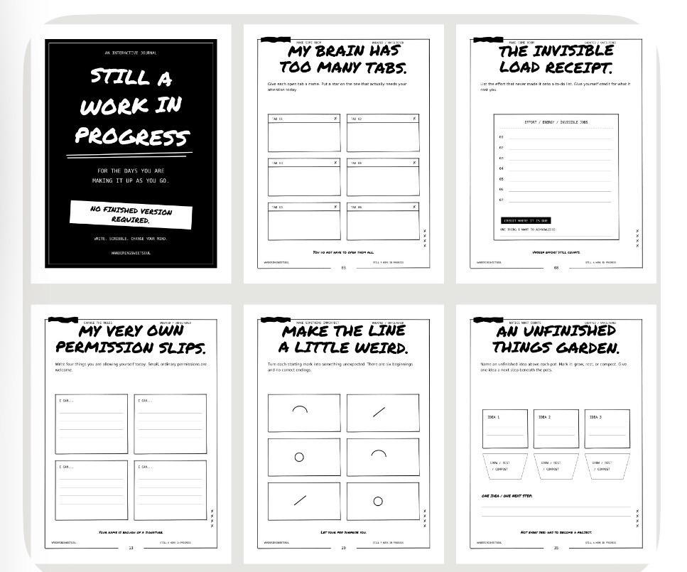 Printable Interactive Journal, Self Reflection & Creative  preview 3