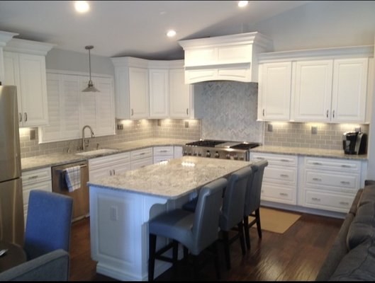 Finished white kitchen renovation from Heavenly Handy Construction's project gallery