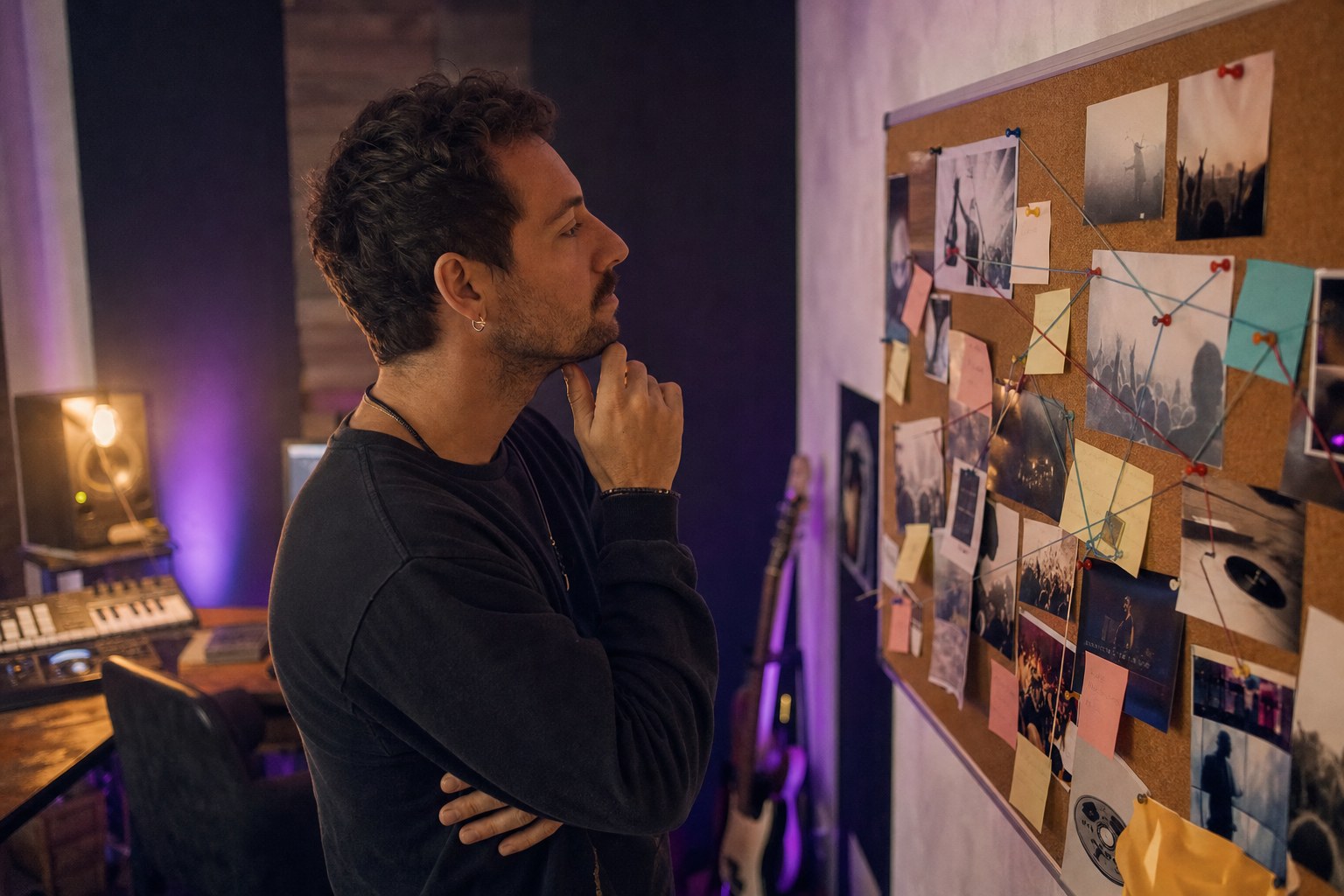 Independent artist planning how to reach the right listeners in a recording studio