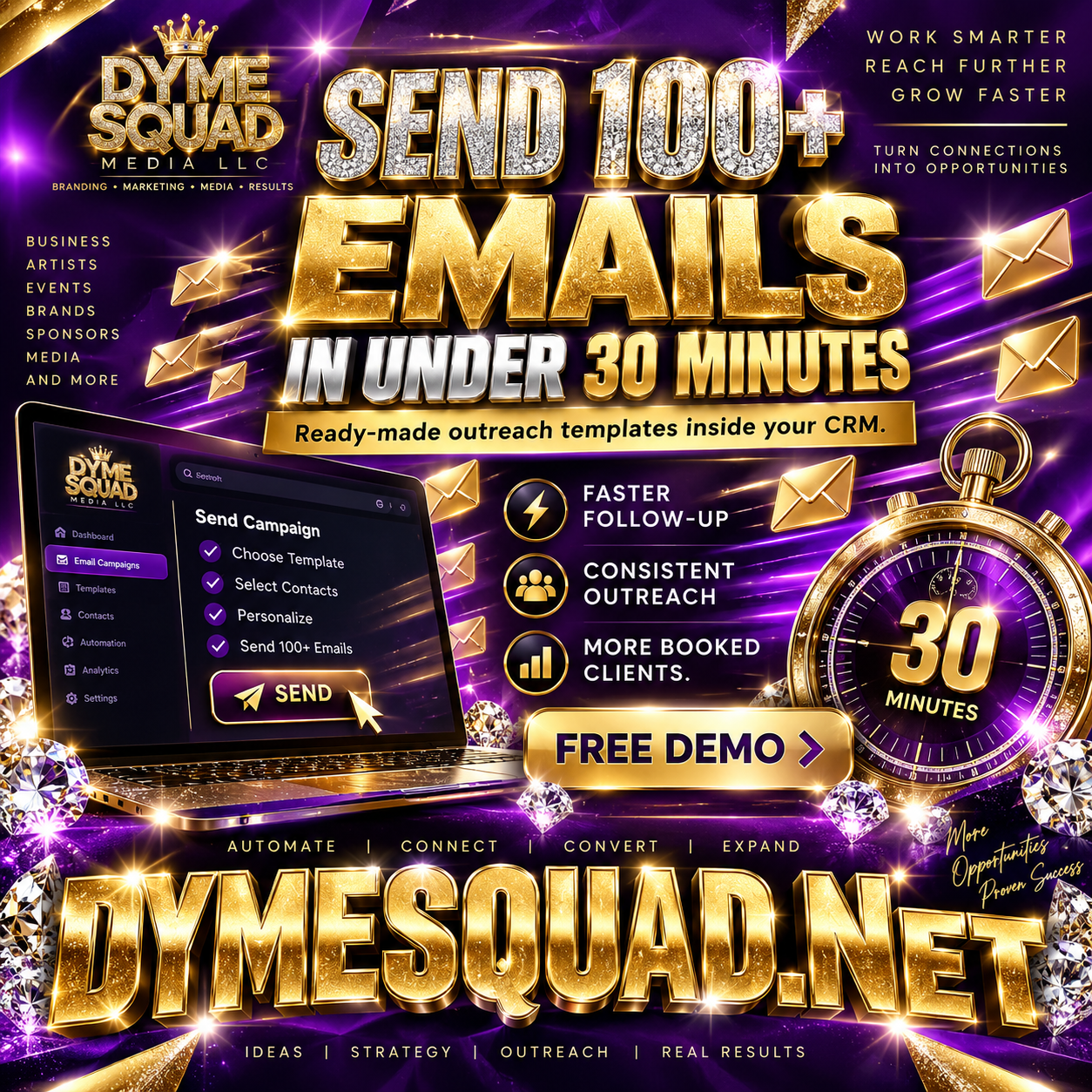 Bulk outreach email feature