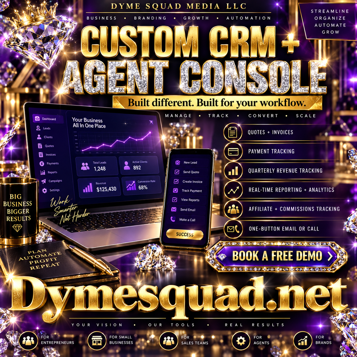 Custom CRM and Agent Console dashboard