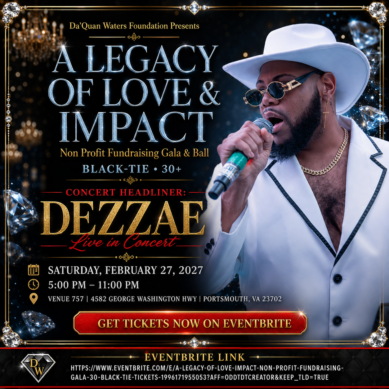 Dezzae announced as concert headliner for the Legacy of Love and Impact gala