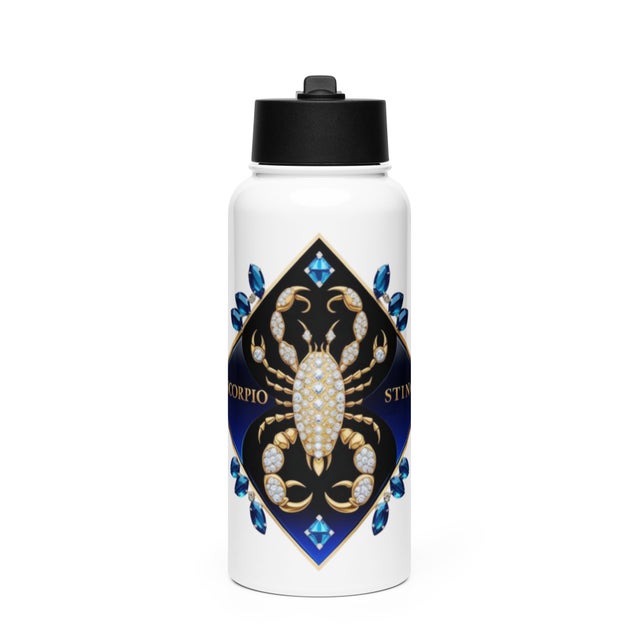 Scorpio Sting Stainless steel water bottle with a straw lid