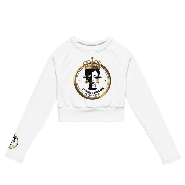 Crown Stays On Recycled long-sleeve crop top
