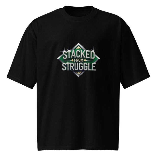D3 Stacked From Struggle Oversized heavyweight t-shirt