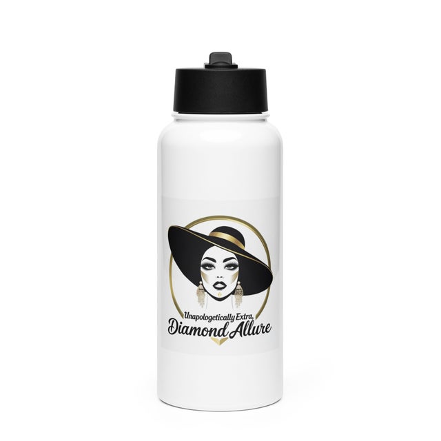 Unapologetically Extra 32 oz. Stainless steel water bottle with a straw lid