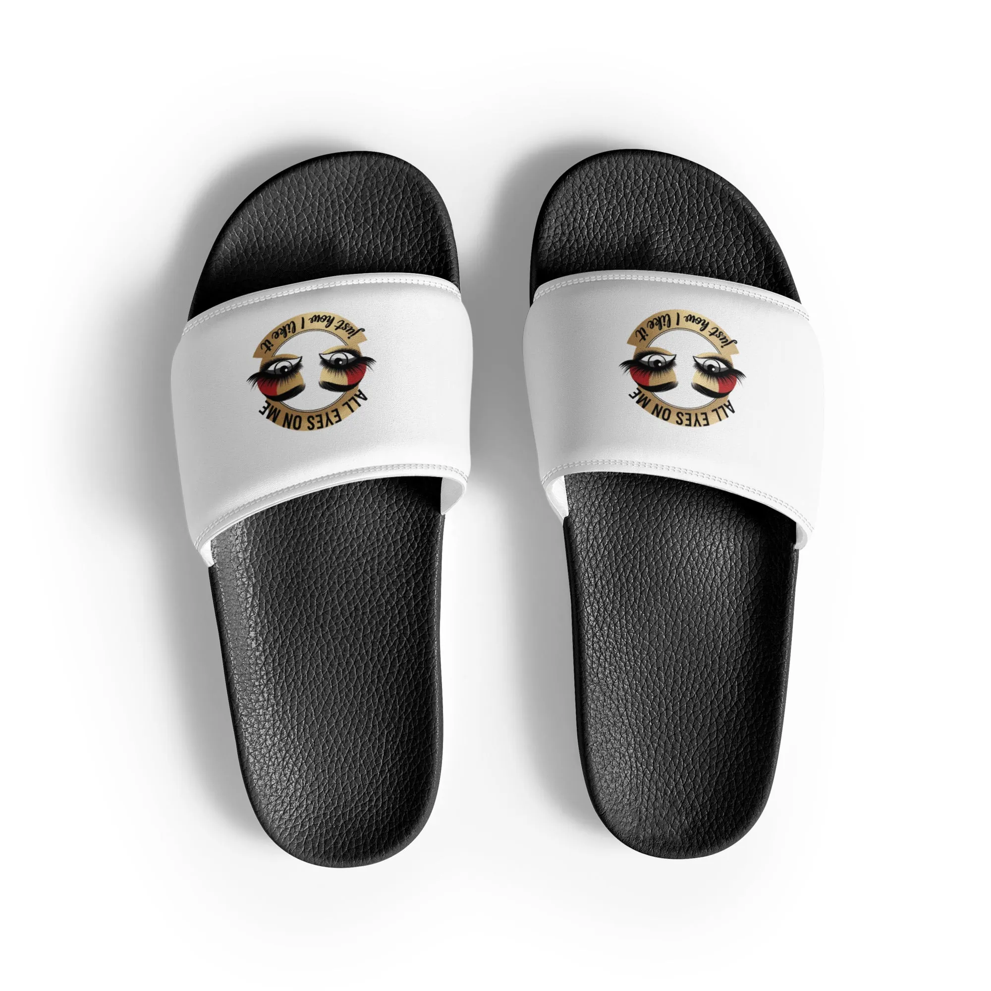 All Eyes On Me Women S Slides from Dyme Squad