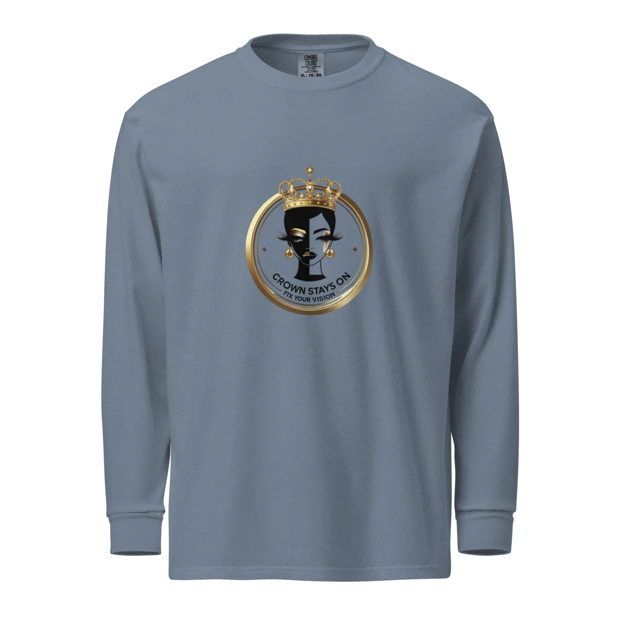 Crown Stays On Garment Dyed Heavyweight Long Sleeve Shirt from Dyme Squad