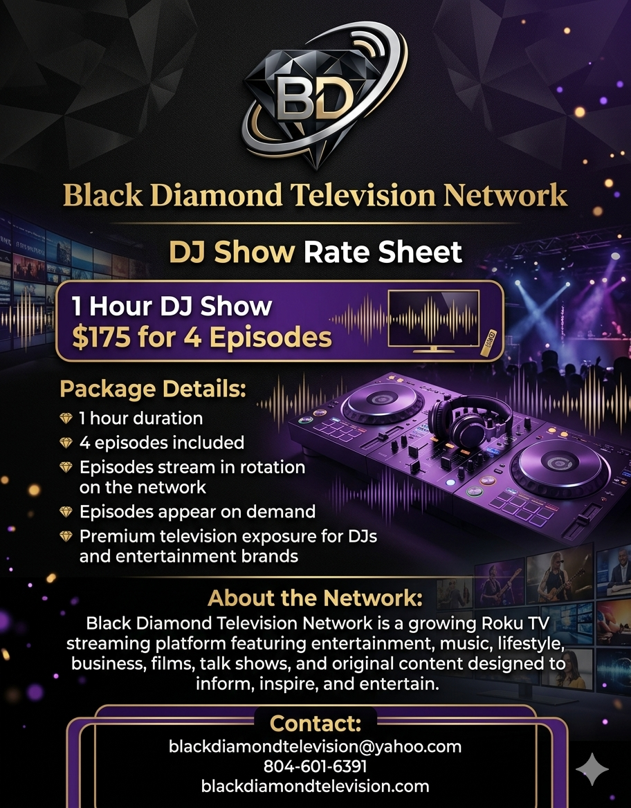 Dj Show Placement On Black Diamond Television Network from Dyme Squad