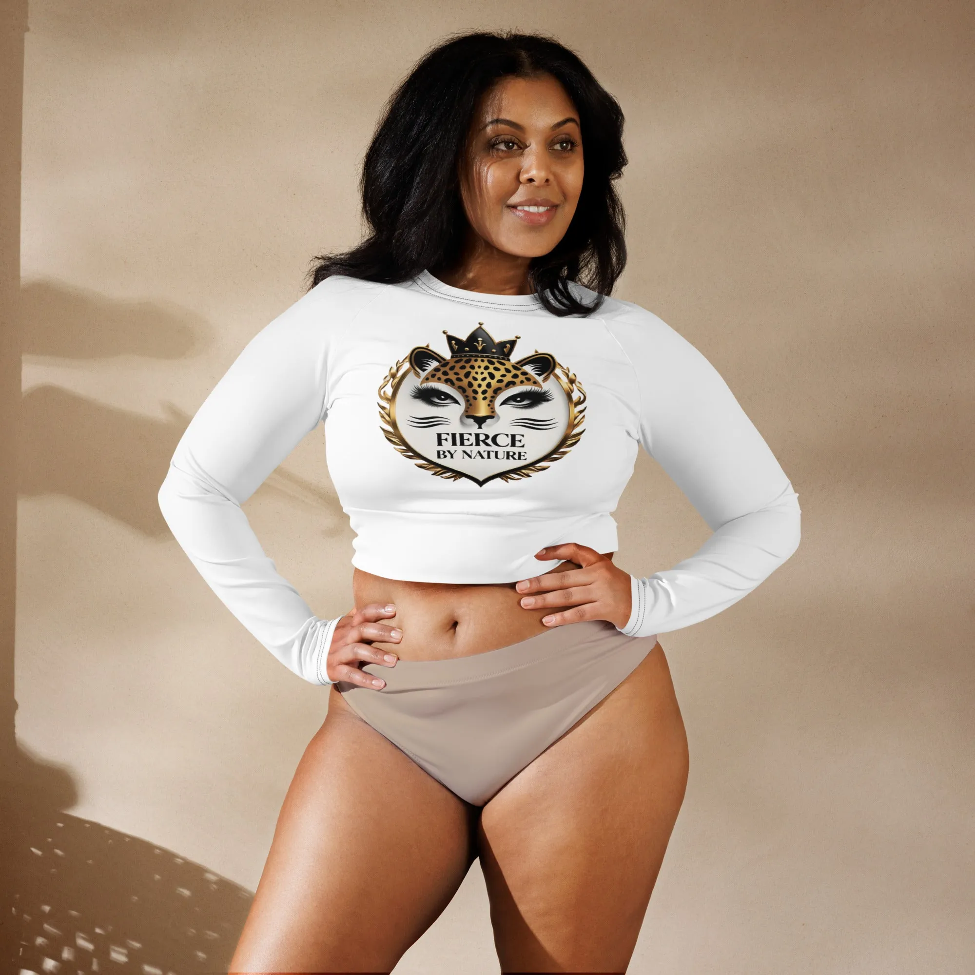 Fierce By Nature Recycled Long Sleeve Crop Top from Dyme Squad