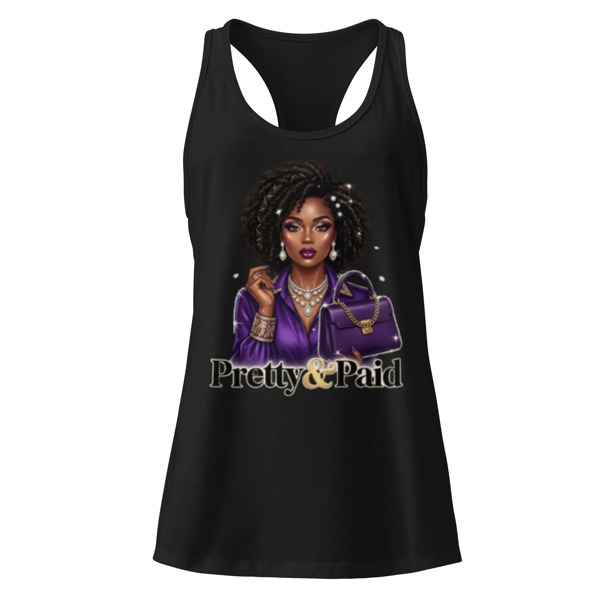 Pretty Paid Women S Fitted Racerback Tank Top from Dyme Squad