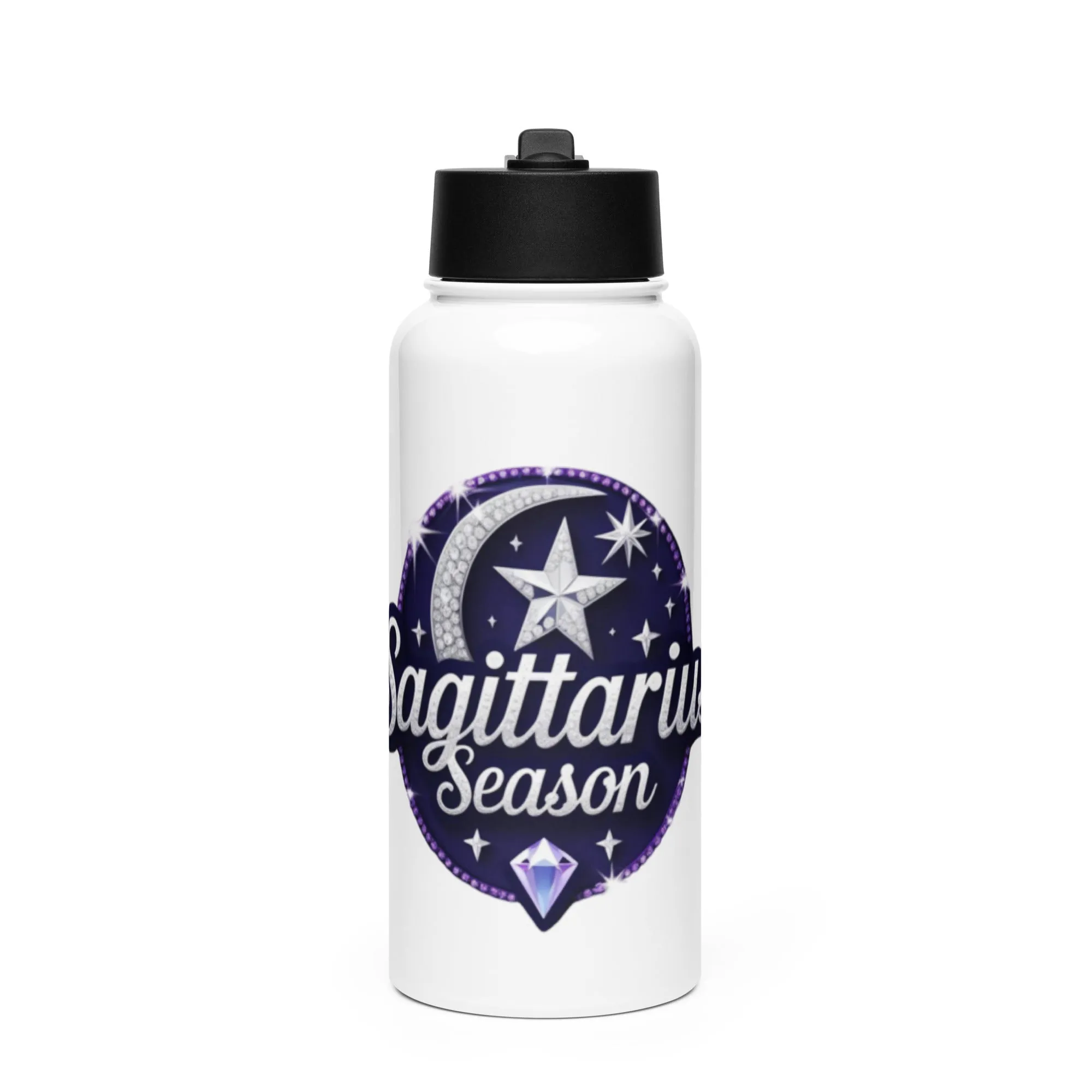 Sagittarius Season Stainless Steel Water Bottle With A Straw Lid from Dyme Squad