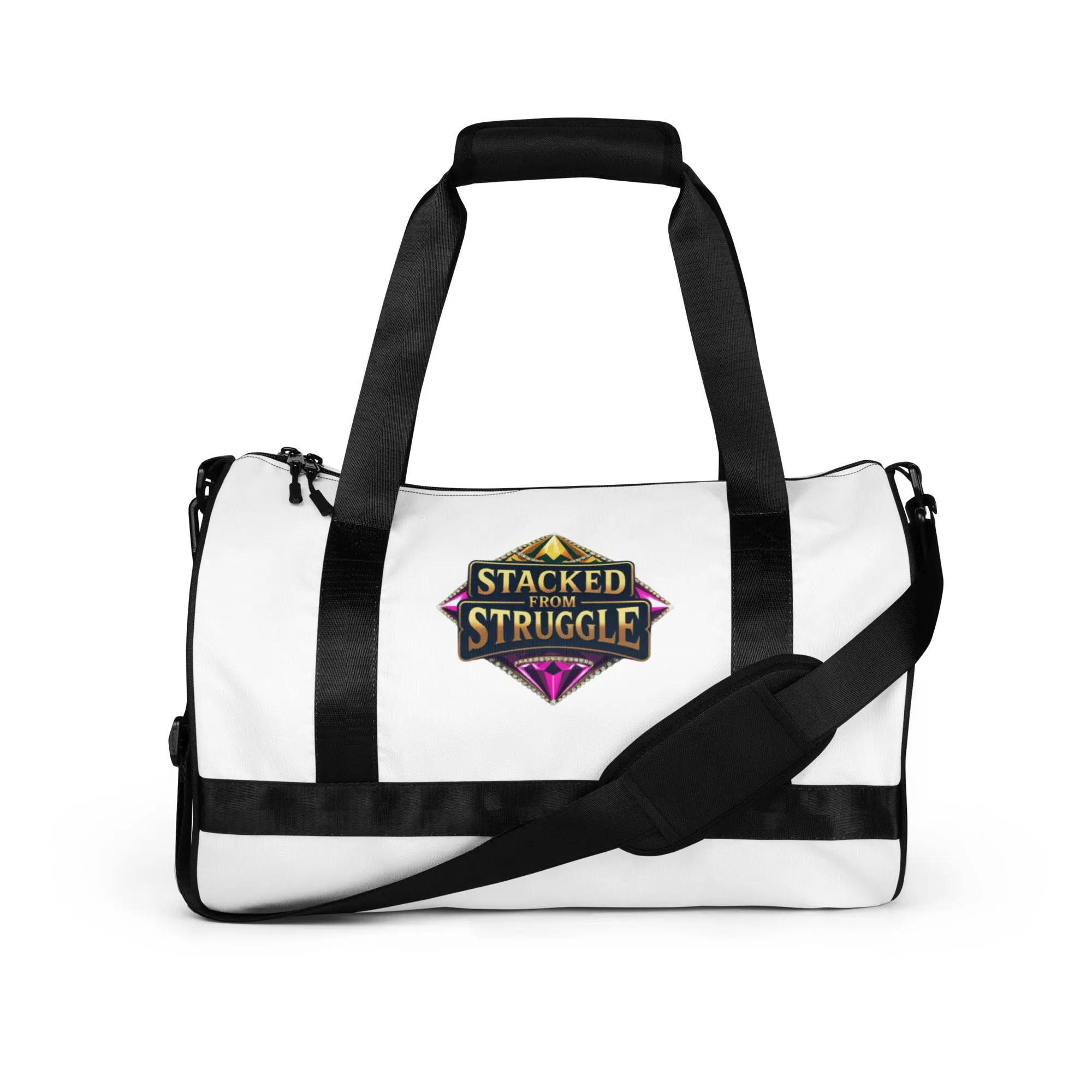 Stacked From Struggle All Over Print Gym Bag from Dyme Squad