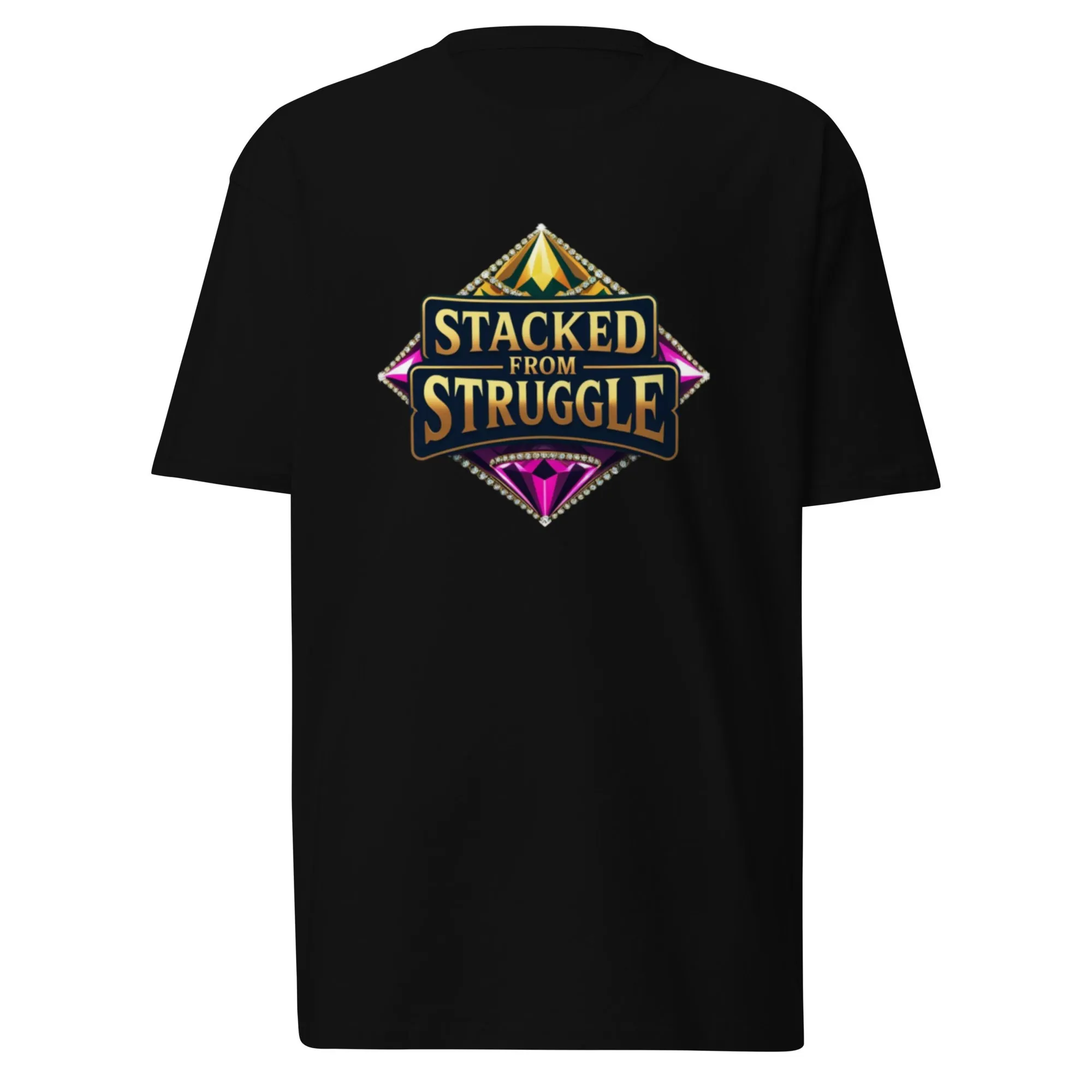Stacked From Struggle D4 Men S Premium Heavyweight Tee from Dyme Squad