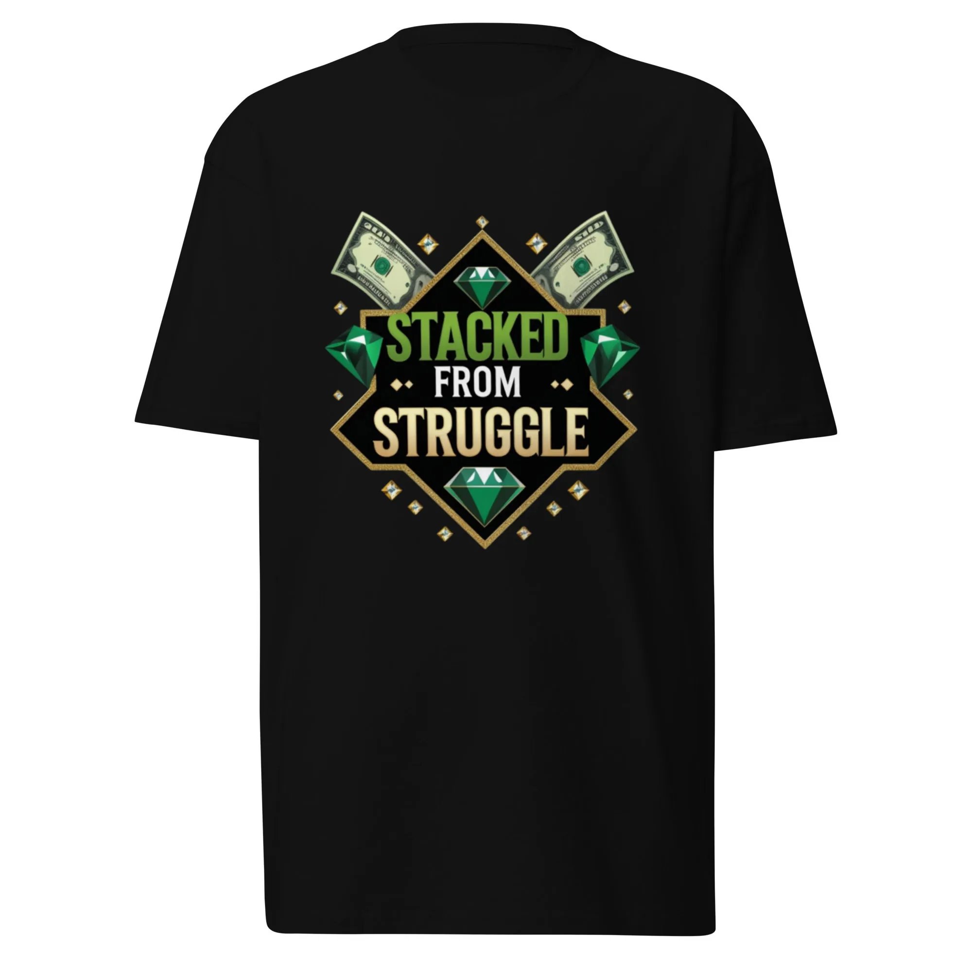 Stacked From Struggle Men S Premium Heavyweight Tee from Dyme Squad