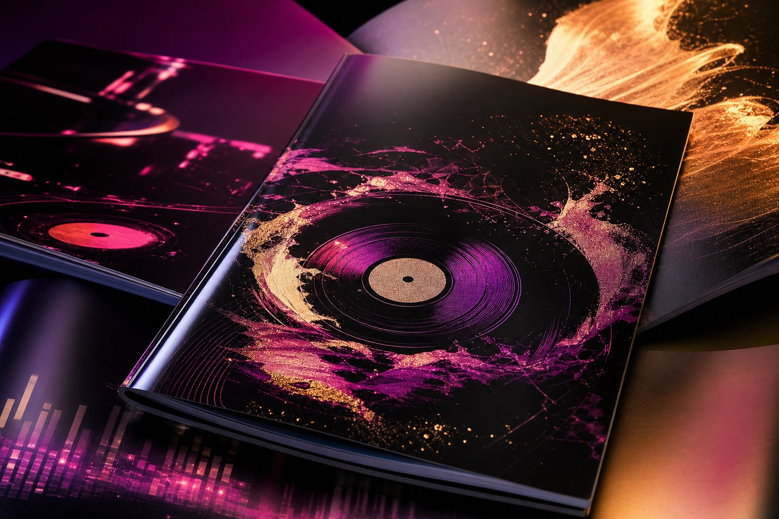 Glossy music and culture magazine artwork