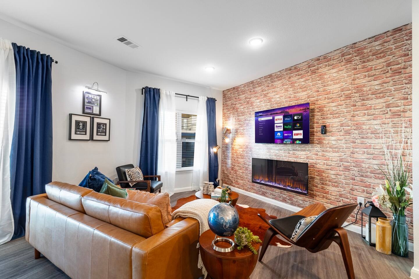 Living room with sofa and television