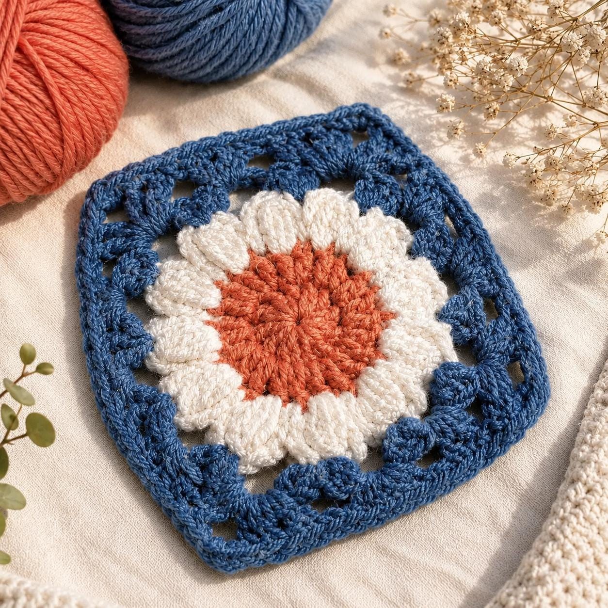 Daisy Flower Granny Square, view 2