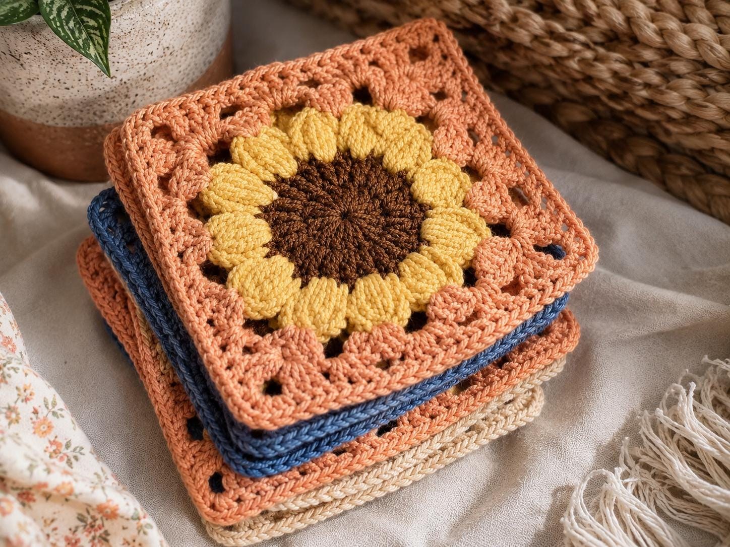 Daisy Flower Granny Square, view 3