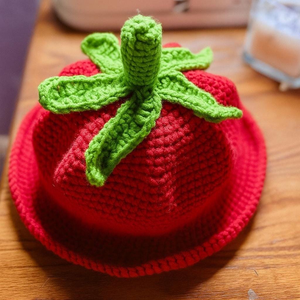 Crochet Tomato Hat Pattern, view 2
