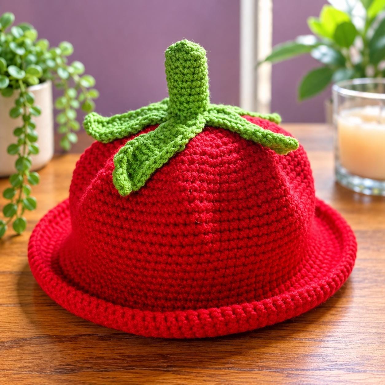 Crochet Tomato Hat Pattern, view 7