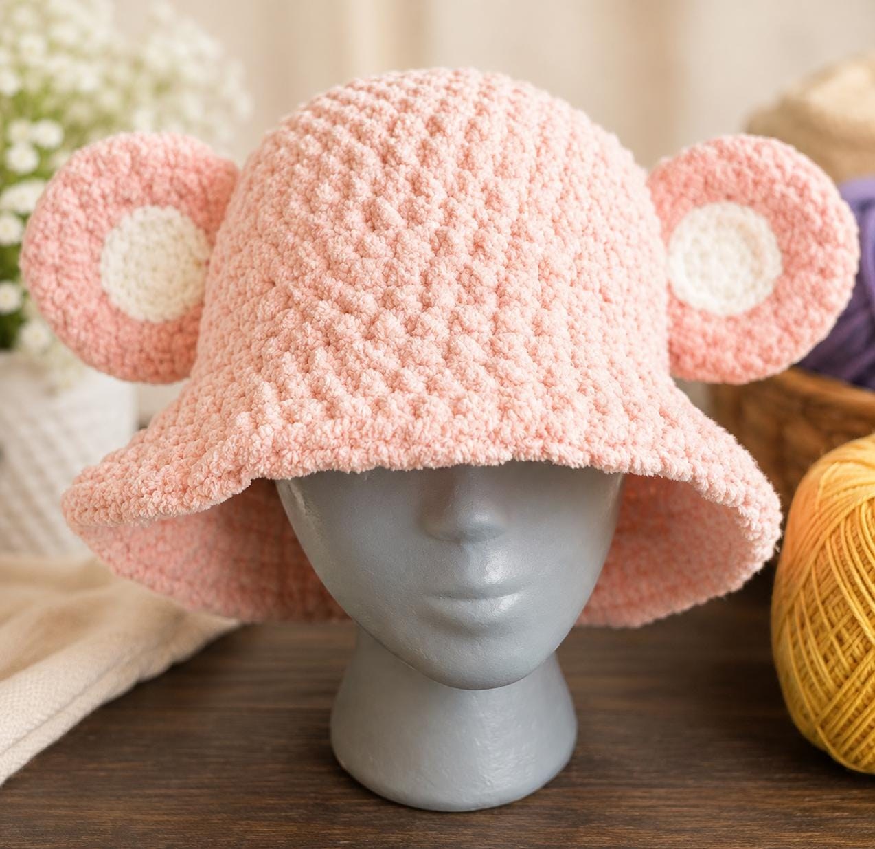 Crochet Bear Bucket Hat Pattern, view 2
