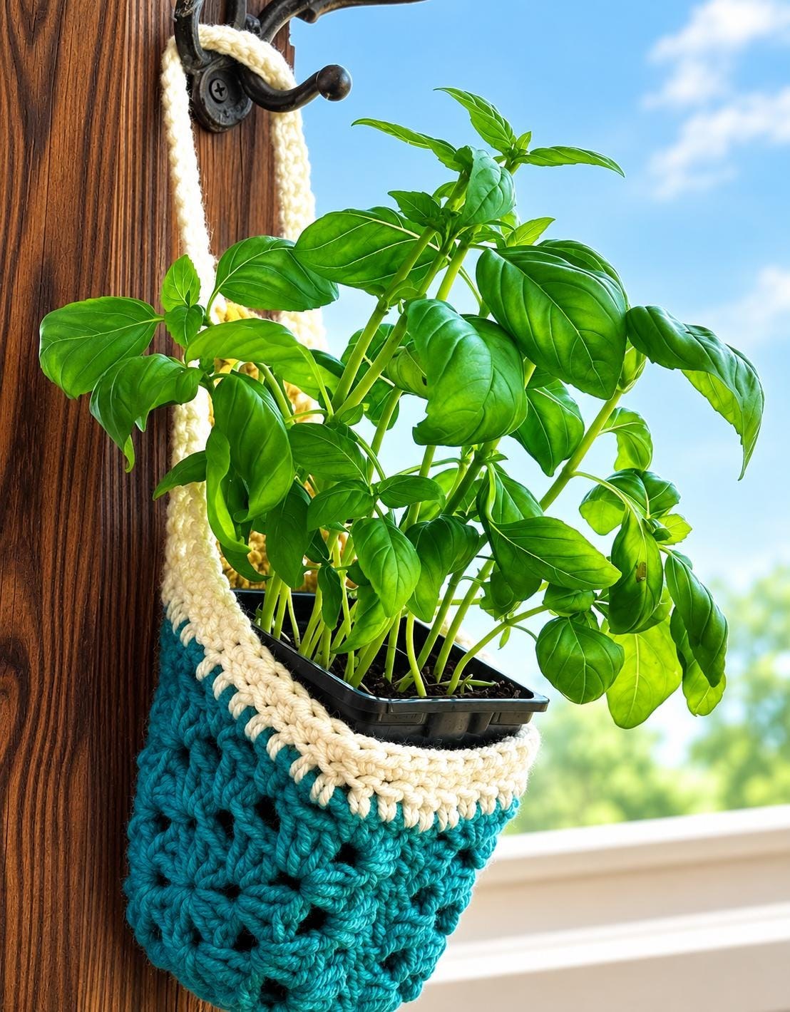 Crochet Hanging Plant Holder Pattern, view 2