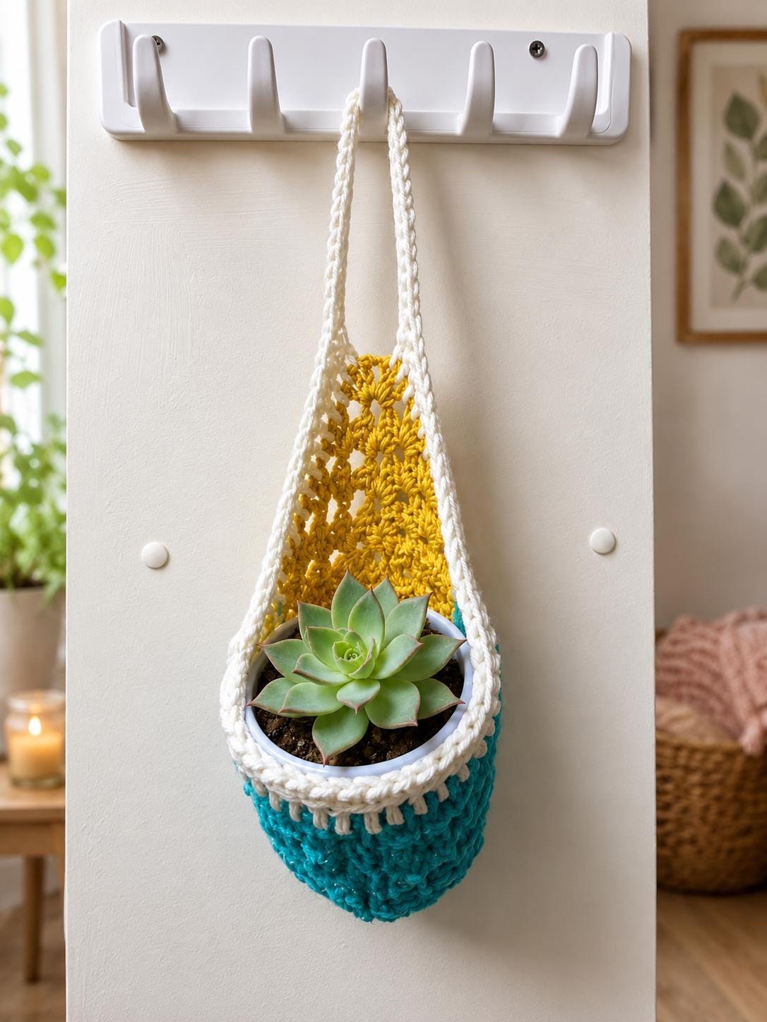 Crochet Hanging Plant Holder Pattern, view 7