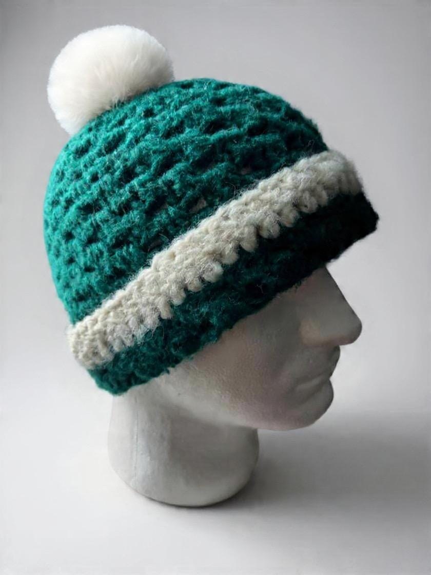 Chunky Granny Square Beanie Crochet Pattern , Easy Winter Hat (PDF)