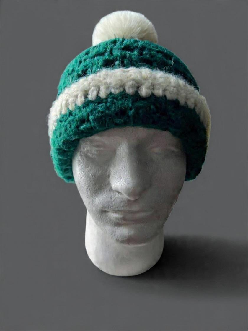 Chunky Granny Square Beanie, view 2
