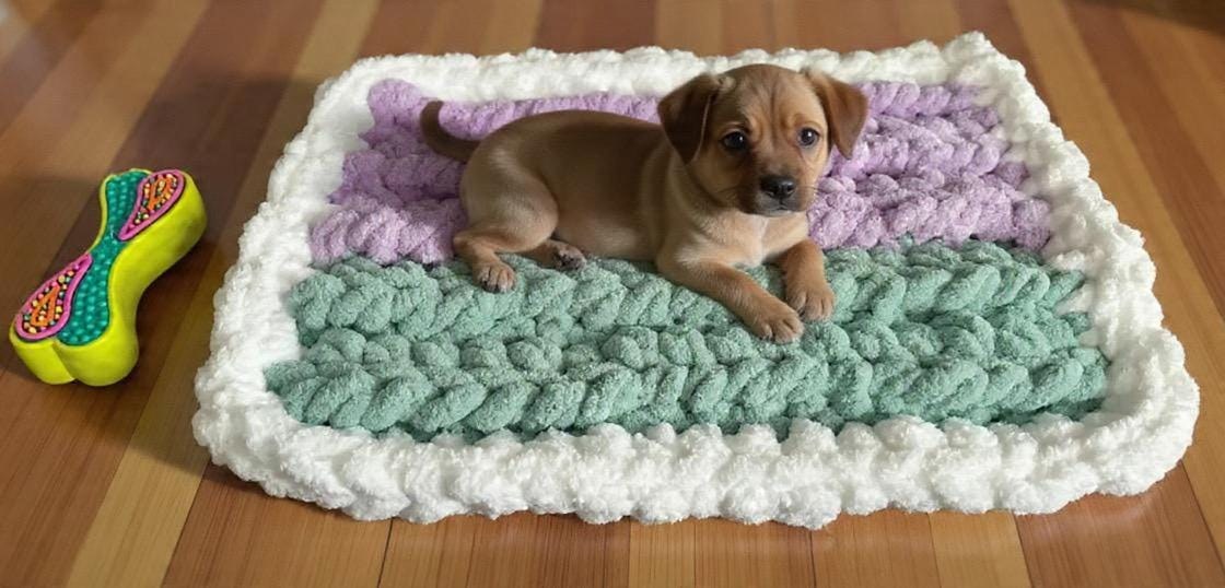 Crochet Fluffy Floor Mat Pattern, view 2