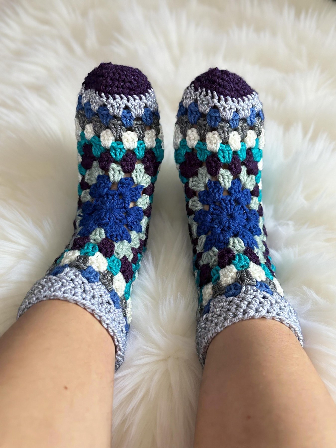 Crochet Granny Slippers Pattern (PDF) | Cozy Slipper Booties