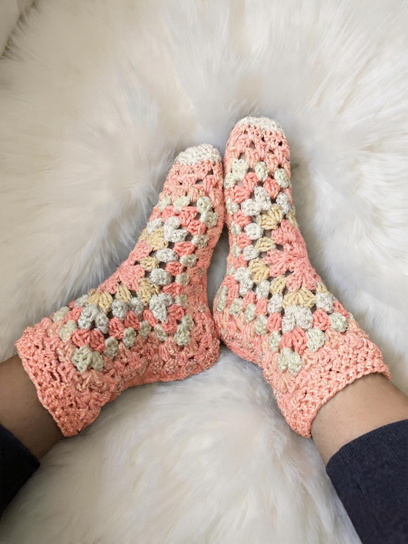 Crochet Granny Slippers Pattern, view 7