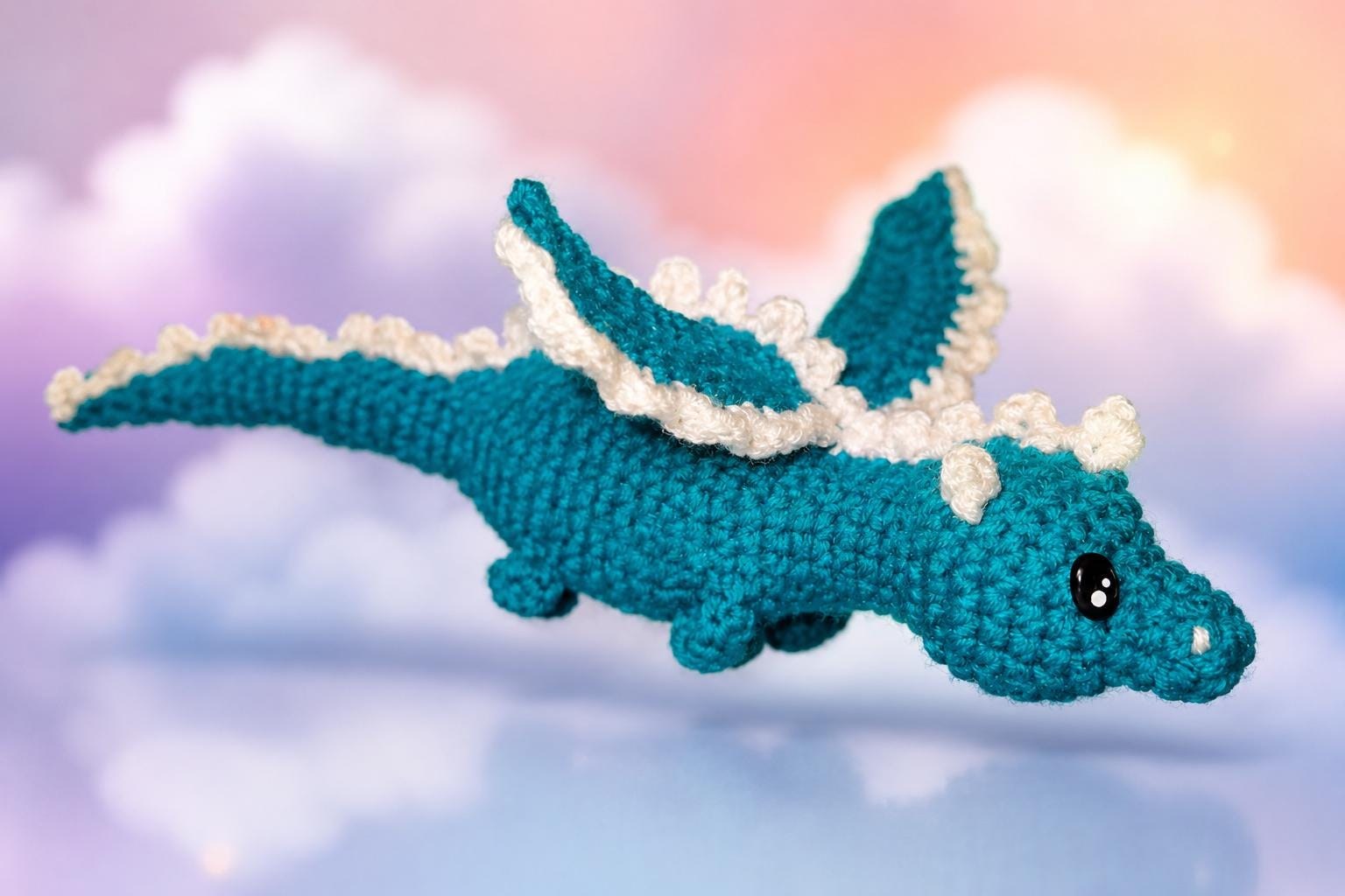 Mini Crochet Dragon Pattern, Amigurumi Dragon, view 2