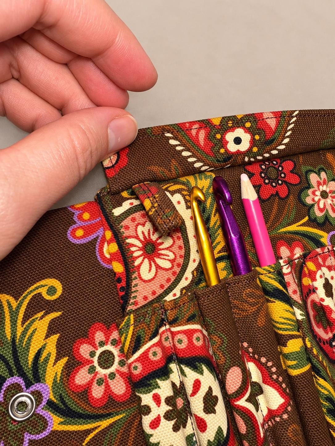 Floral Paisley Crochet Hook Organizer, view 11