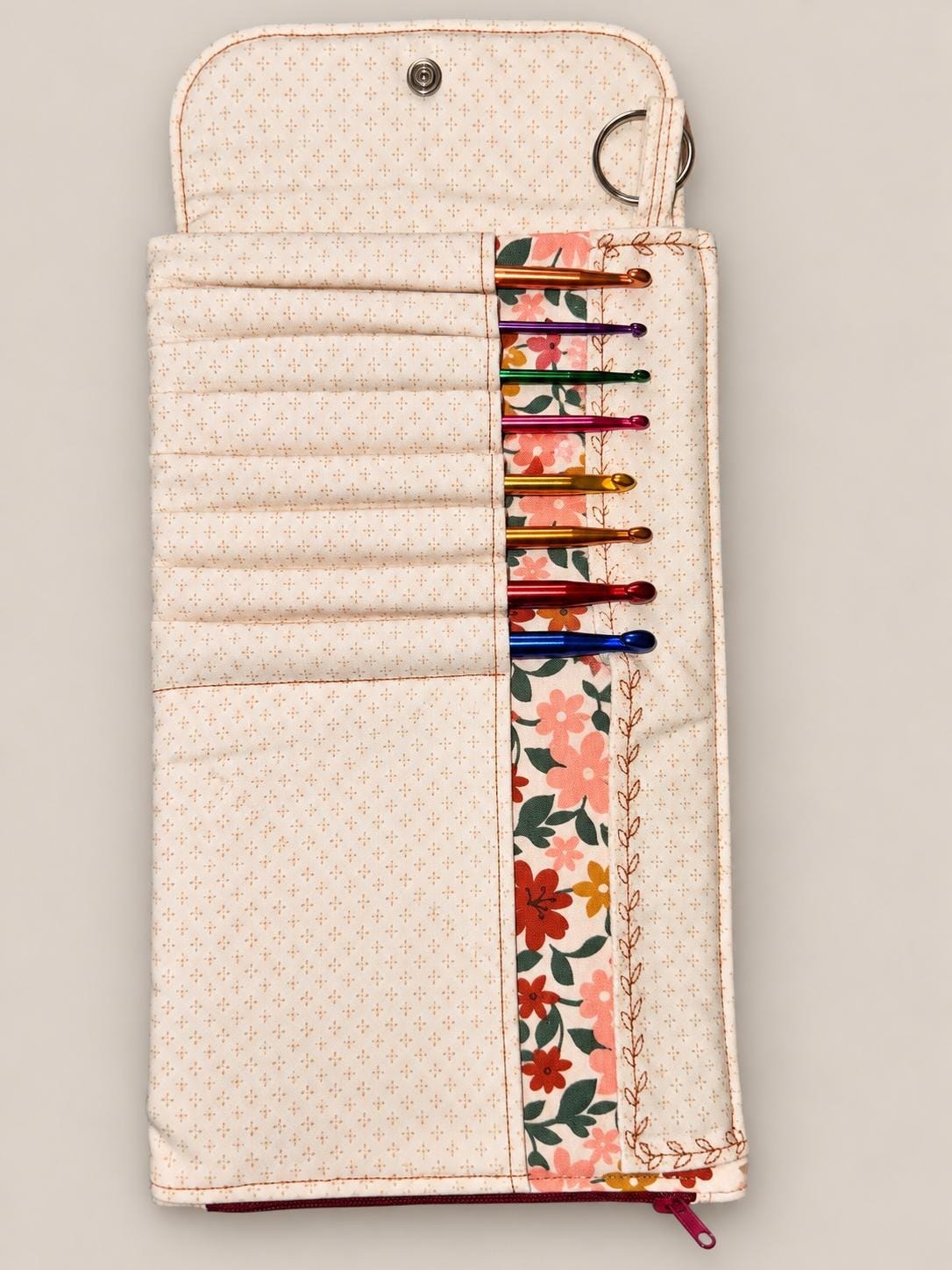 Quilted Floral Crochet Hook Case, view 10