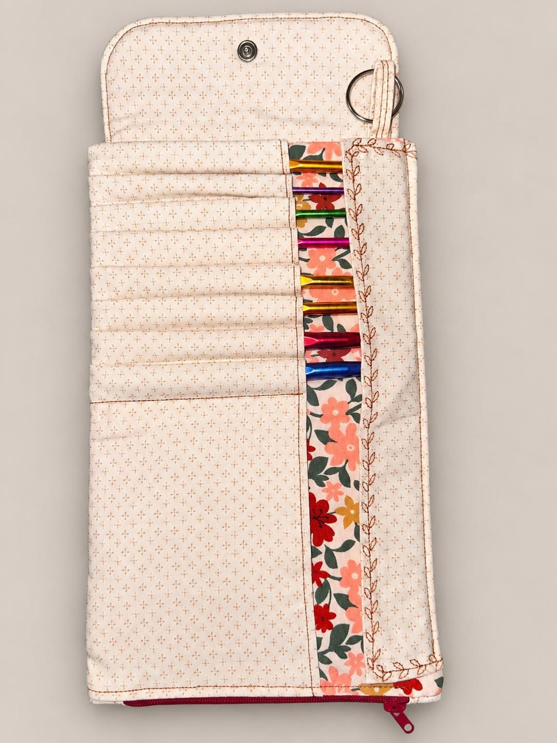 Quilted Floral Crochet Hook Case, view 4