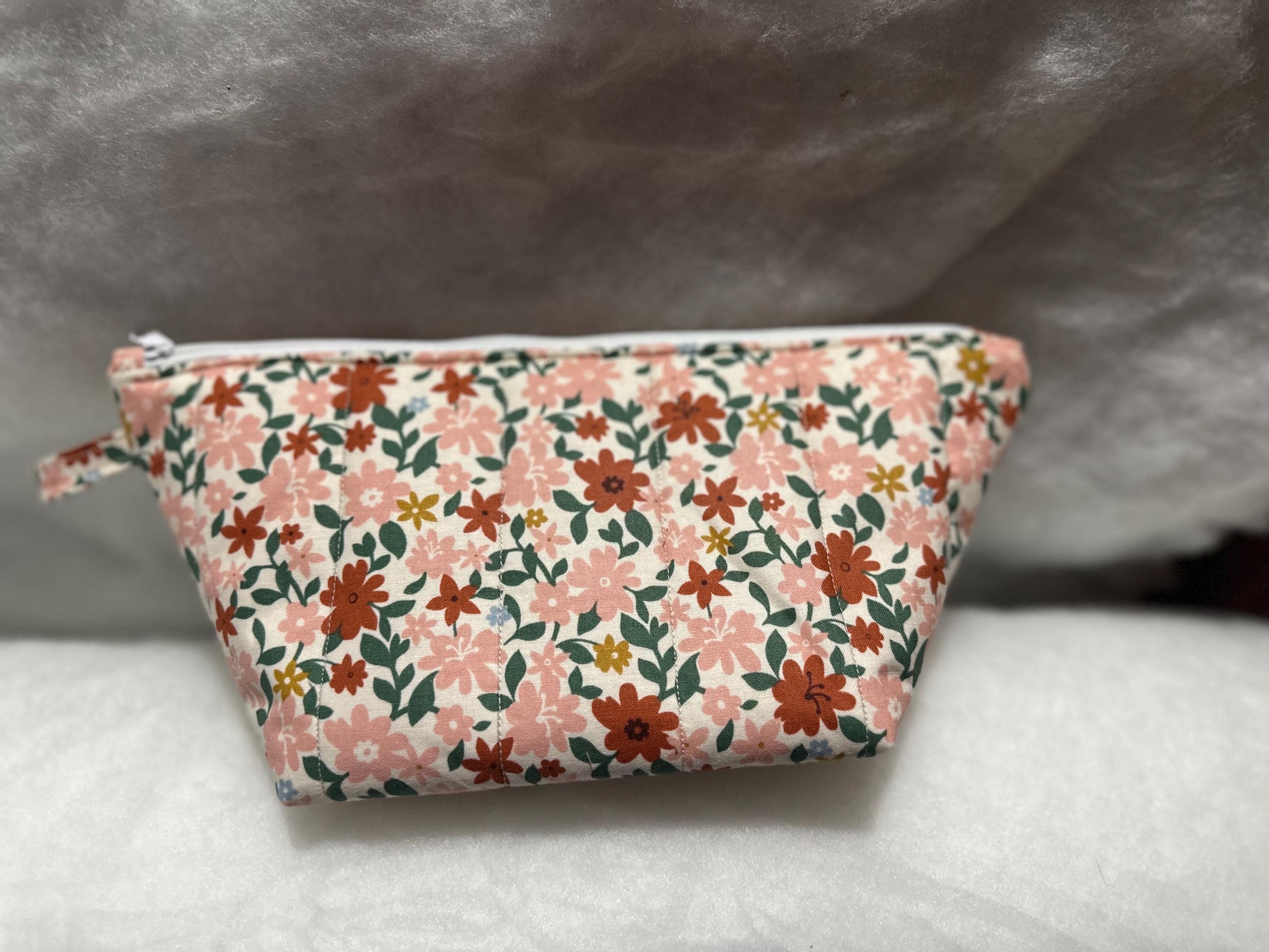 Floral Quilted Zipper Pouch, view 4