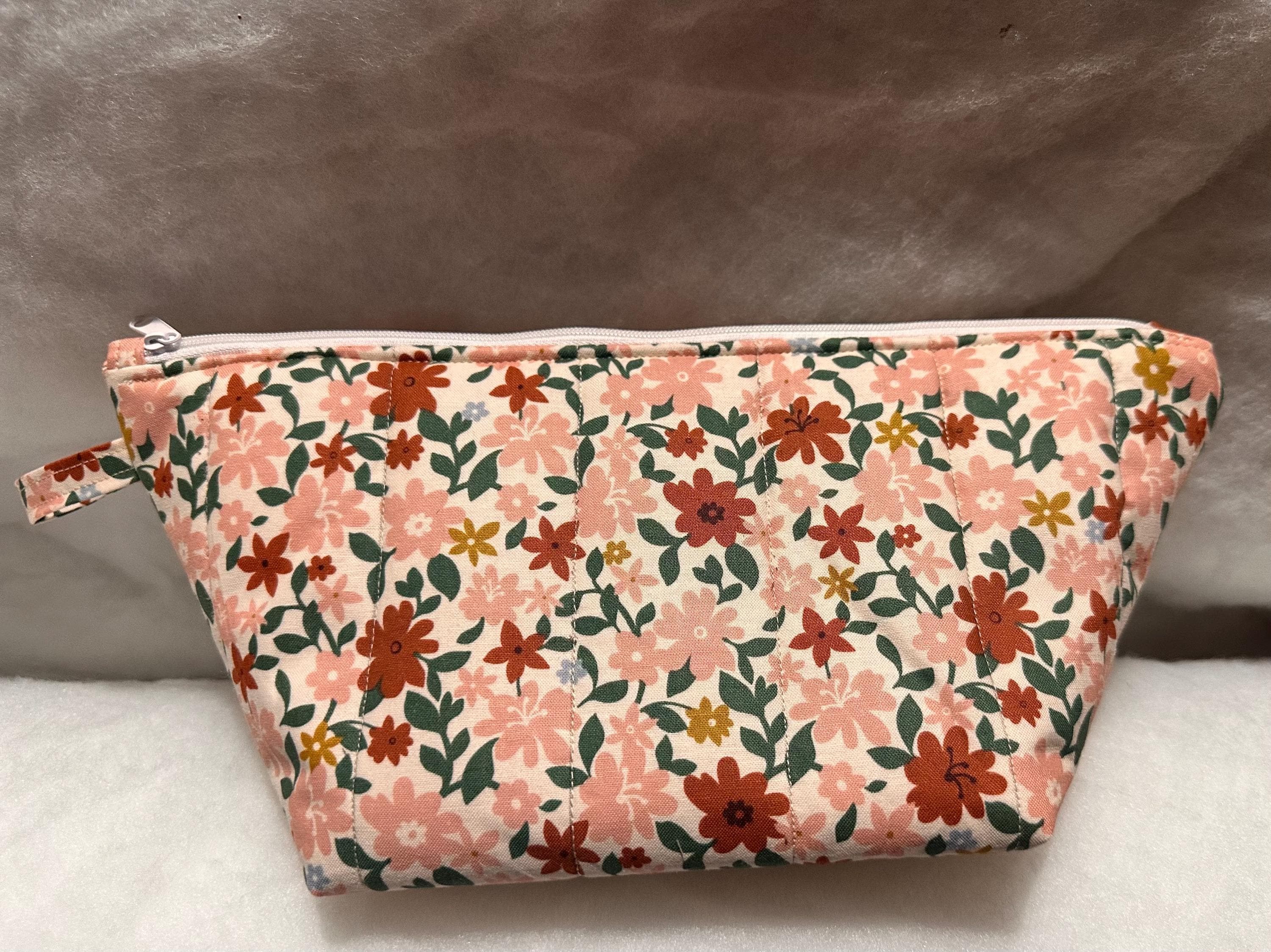 Floral Quilted Zipper Pouch, view 5