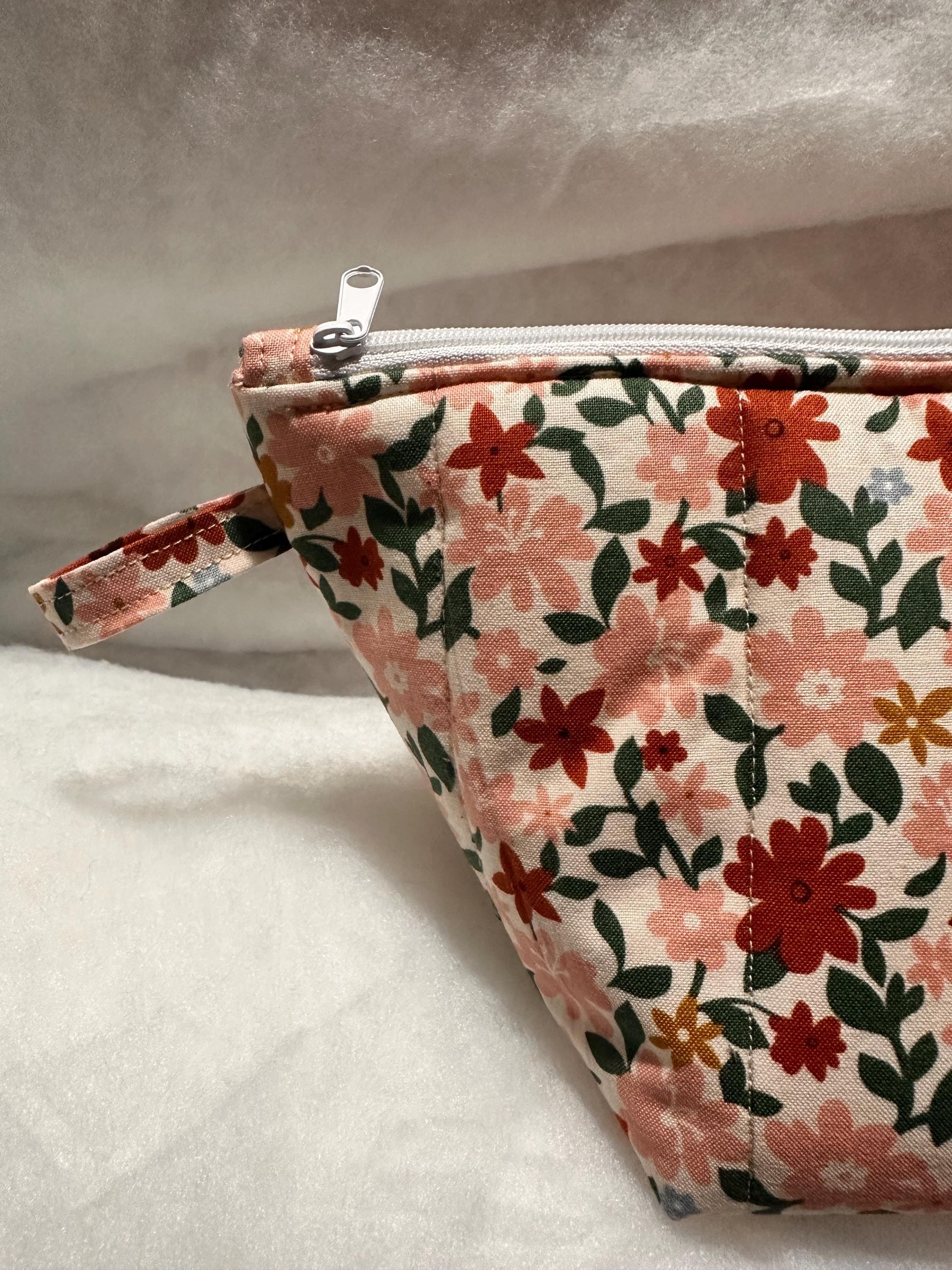 Floral Quilted Zipper Pouch, view 8